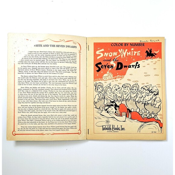 Snow White & The Seven Dwarfs 1962 Coloring Book USA 29 Cent Complete *READ*EUC - Picture 4 of 10